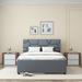 Latitude Run® Jaesa Upholstered Bed Metal in Gray | 39.8 H x 63 W x 74.2 D in | Wayfair 6EC2B46E37104418B95F9673DDC04543