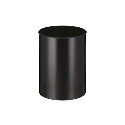 PROREGAL Stillvoller runder Metall Papierkorb | 30 Liter, HxØ 47x33,5cm | Schwarz Image
