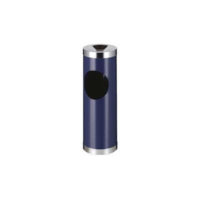 PROREGAL Runder Metall Kombiascher mit ovaler Einwurfsöffnung | 30 Liter, HxØ 72x24cm | Blau Image