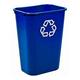 Rubbermaid rechteckiger Abfallbehälter | 39 Liter, HxBxT 50,5x27,9x38,7cm | Polyethylen | Blau mit Recyclingsymbol von PROREGAL