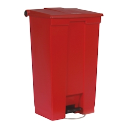 Rubbermaid Robuster Pedaleimer | 87 Liter, HxBxT 82,6x41x50,2cm | Aus HACCP konformen Polyethylen | Rot von PROREGAL Image