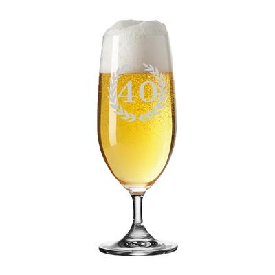 LUXENTU - 40. Jubiläum Biertulpe Pilsglas mit Gravur Gläser 1 ct