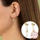 Zunderes-Boucles d'oreilles créoles en argent regardé 925 pour femmes boucles d'oreilles pendantes