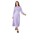 Closet London Damen Puff Sleeves, Tie Back, Double Stitched Pockets, Gathers at Waist, Keyhole Button Front, Cuff Detailing Casual Dress, Lilac, 10 (48er Pack)