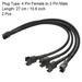 2pcs PWM Fan Splitter Cable 10.6" PC Fan Sleeved Power Extension Cable 1 to 4 - Black