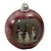 LED Lighted Red Musical Snowman Christmas Snow Ball Ornament 6.25"