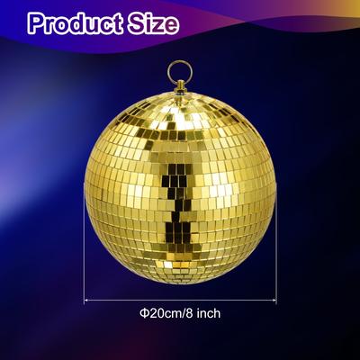 Mirror Ball, 8 Inch Reflective Balls with Hanging Ring for DJ Stage