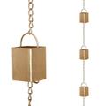 Rain Chain Set 8.5ft Copper Plated Rain Chain for Gutters with Adapter Locks Rain Chain Cups to Replace Gutter Downspout Divert Water and Home Display 9 Cups Adjustable