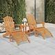 Gecheer Patio Adirondack Chairs with Footrests 2 pcs Solid Wood Acacia