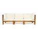 Christopher Knight Home Oana Acacia Wood 3-seat Sectional Sofa with Cushions by teak + beige cushion