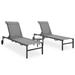 Gecheer Sun Loungers 2 pcs with Table Textilene and Steel