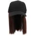 Female Wig Hat Integrated Hat Wig Straight Wig Hat Women Costume Accessory