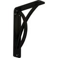 Ekena Millwork 1 1/2 W x 5 1/2 D x 8 H Miller Wrought Iron Bracket (Single center brace) (2-Pack)