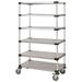 24 Deep x 48 Wide x 60 High 6 Tier Solid Galvanized Mobile Shelving Unit with 1200 lb Capacity
