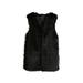 YFPWM Women Coats Winter Clearance Women s Fashion Medium Length Faux Vest Warm Women s Vest Coat Faux Tops Black S