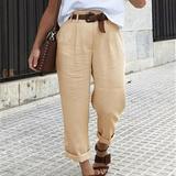 Mother s Day POROPL Cargo Pants for Women Clearance Under $20 Plus Size Casual Loose Solid Pocket Pants Wide Leg Pants for Women Khaki Size 14