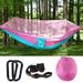 Camping Hammock with Mosquito Net - Lightweight Portable Hammock Nylon Parachute Hammock with Bug Net Travel Hammock 2 Person with Tree Straps