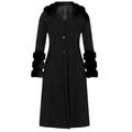 YFPWM Jacket for Women Fall Lightweight Casual Overcoat Fashion Jackets Retro Collar Hooded Lace-Up Slim Coat Single Breasted Sleeve Coat Black M