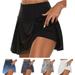 Sksloeg Workout Shorts for Women In Clothing High Waisted Pleated Tennis Skirts Golf Running Workout Athletic Skorts with Shorts Red S