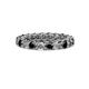 Black and White Diamond 3.4mm Gallery Eternity Band 2.94 to 3.41 Carat tw in 14K White Gold.size 5.0