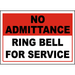 Vinyl Stickers - Bundle - Safety and Warning & Warehouse Signs Stickers - No Admittance Ring Bell for Service Sign - 3 Pack (24 x 30 )