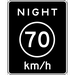 Vinyl Stickers - Bundle - Safety and Warning & Warehouse Signs Stickers - R2-3P: Night Speed Limit (Plaque) (Metric) - 3 Pack (3.5 x 5 )