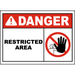 Vinyl Stickers - Bundle - Safety and Warning & Warehouse Signs Stickers - Danger Restricted Area Sign - 10 Pack (13 x 9 )