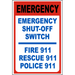 Traffic & Warehouse Signs - Emergency Shut-Off Switch 911 Sign 18 x 24 Aluminum Sign Street Weather Approved Sign 0.04 Thickness