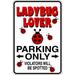 Family Ladybug Lover Cute Signs Wall Decal Decoration Violators will be spotted Parking Sign Lasts Years and Easily Removable - Size: 5 In(W) x 10 In(H)