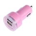 2.1A USB Universal Car Charger Mini Bullet LED Double USB 2-Port Car Charger Adaptor for Mobile Phone (Pink)