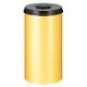 PROREGAL Selbstlöschender Papierkorb & Abfallsammler aus Metall | 50 Liter, HxØ 63x33,5cm | Gelb, Kopfteil Schwarz