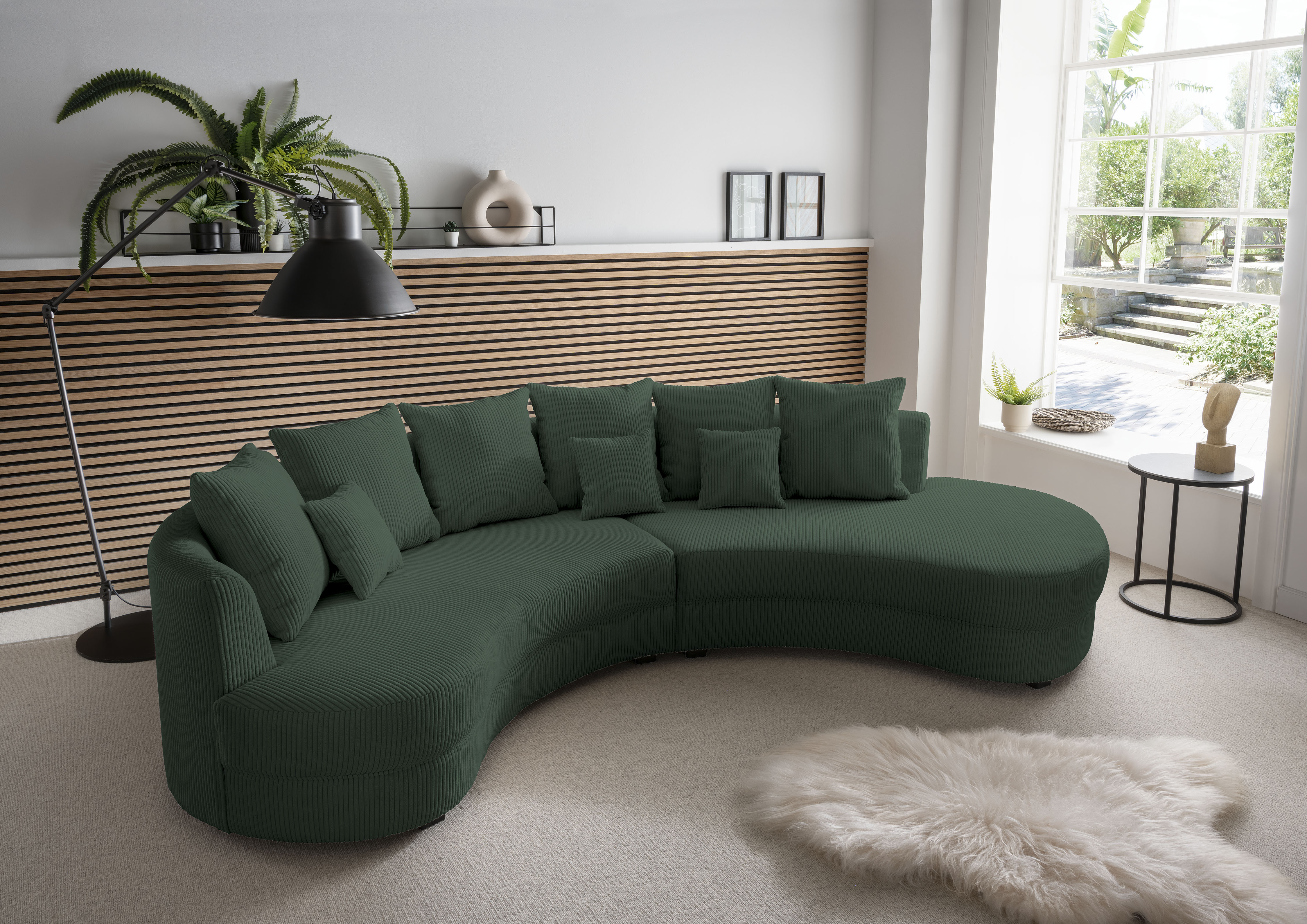 Ecksofa HOME AFFAIRE "Limoncello organische Formensprache, OTTOs Choice, L-Form", grün (moosgrün), B:287cm H:76cm T:160cm, 100% Polyester, Sofas, Ecksofa, ergonomische Form