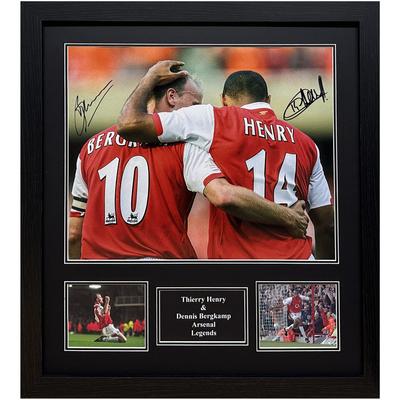 Henry & Bergkamp Doppelsigniertes Foto - Gerahmt Image