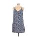 Velvet Heart Casual Dress - Shift V Neck Sleeveless: Blue Dresses - Women's Size Large