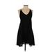 Millau Casual Dress - A-Line V-Neck Sleeveless: Black Print Dresses - Women's Size Small