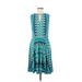 DressBarn Casual Dress - A-Line: Blue Aztec or Tribal Print Dresses - Women's Size 6