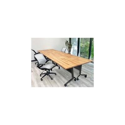 Flip & Stow Solid Wood / Beech Modular Conference Table - 48" x 142" Size