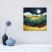 East Urban Home Autumn Moon - Print Canvas in Blue/Green | 12 H x 12 W x 1.5 D in | Wayfair 24EC2267823844C192A19EEA948B70AC