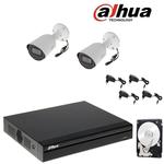 Videosurveillance kit dvr 4 canaux 2 cameras 2 mpx hd 500 gb - Dahua