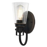 Westinghouse 65745 - 1 Light Oil Rubbed Bronze Clear Seeded Glass Indoor Wall Light Fixture