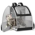Pet Carrier Backpack for Dogs Cats Puppies up to 18lbs Cat Carrier with Side Pocket Fully Ventilated Mesh Airline Approved Dog Carrier Backpack for Travel Hiking Walking & Outdoor Use Black