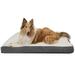 FurHaven Pet Products Faux Sheepskin & Suede Deluxe Pillow Pet Bed for Dogs & Cats - Gray Extra Large