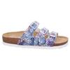 Pantolette ROHDE "Alba", Damen, Gr. 39, bunt (jeans multi), Nubuklederimitat, klassisch, Schuhe, Sommerschuh, Schlappen, Hausschuh mit buntem Druck, G-Weite = weit