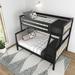 Franics Twin over Full Solid Wood Standard Bunk Bed by Harriet Bee in Black/Brown | 65 H x 58.5 W x 80 D in | Wayfair