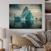 Millwood Pines Floating Majestic North American Iceberg II - Coastal Wood Wall Art - Natural Pine Wood Metal in Blue/Brown/White | Wayfair