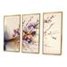 Red Barrel Studio® Pink & Plum Cherry Blossom Branch III - Modern Canvas Wall Art Set Metal in Blue/Pink/Red | 32 H x 48 W x 1 D in | Wayfair