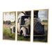 August Grove® Barn Flower Delivery Truck IX - Farmhouse/Country Canvas Wall Art Set Metal in Blue/Brown/Green | 32 H x 48 W x 1 D in | Wayfair