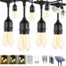 Arlmont & Co. Pursifull 3 Color Dimmable 50FT Outdoor Solar Powered 16 - Bulb Standard String Light w/ Remote Control in Black | Wayfair