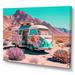 George Oliver Vintage Van Roadside Stories II - Retro Car Wall Art Living Room Canvas in Blue/Green/Pink | 12 H x 20 W x 1 D in | Wayfair