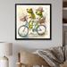 Trinx Green Frogs Riding A Bike - Animal Frog Wall Art Living Room Canvas, Cotton in Gray/Green | 30 H x 30 W x 1 D in | Wayfair